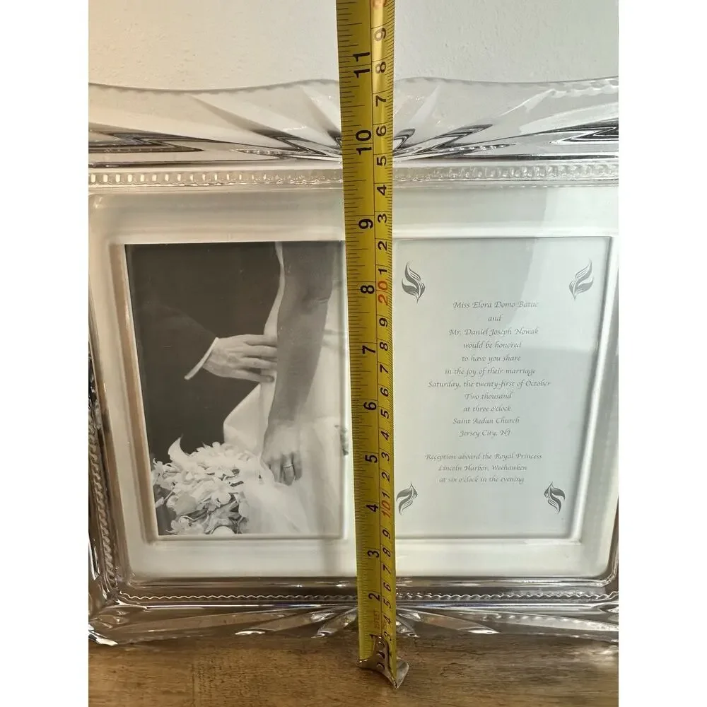 Crystal Double 4x6 Picture Frame Beveled Glass Wedding Gift 12x10